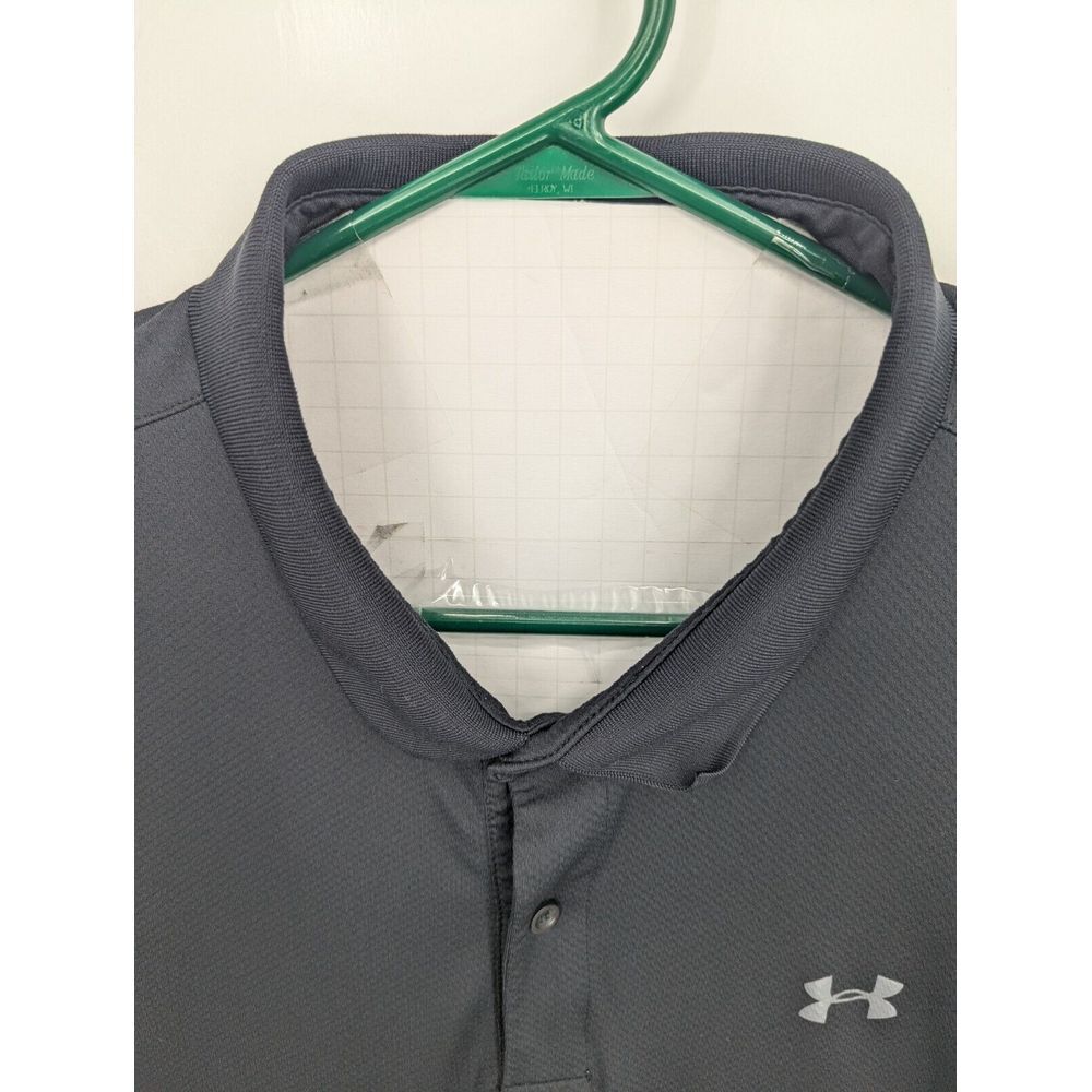 Under Armour Men's The Performance Polo Golf Shirt, Black, Loose Fit, 3XL - Picture 4 of 9